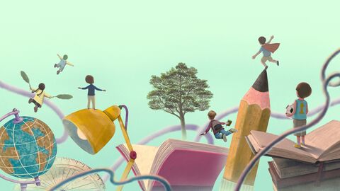 Illustration: Kinder auf Erkundung